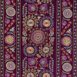 BRUNSCHWIG & FILS - SAANVI EMB- PLUM/LEAF - Fabric by the Yard