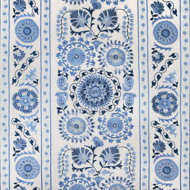 BRUNSCHWIG & FILS - SAANVI EMB- NAVY/SKY - Fabric by the Yard NAVY/SKY