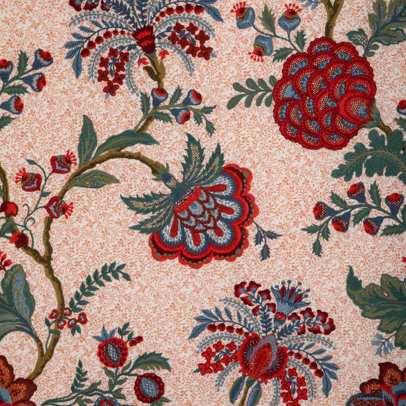 BRUNSCHWIG & FILS - ANDUZE EMB- RED/BLUE - Fabric by the Yard RED/BLUE