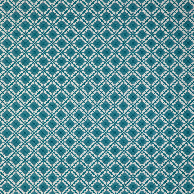 BRUNSCHWIG & FILS - INES EMB- AQUA - Fabric by the Yard AQUA