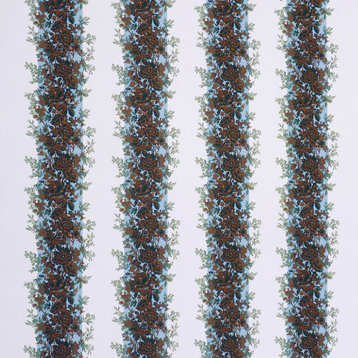 BRUNSCHWIG & FILS - RAYURE FLEURIE II- LAKE - Fabric by the Yard LAKE