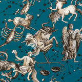 BRUNSCHWIG & FILS - COSMIQUE PRINT- TEAL - Fabric by the Yard