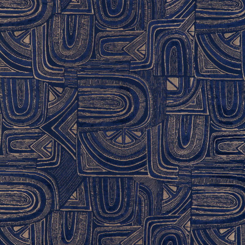 BRUNSCHWIG & FILS - TIMBRE VELVET- LAPIS - Fabric by the Yard LAPIS