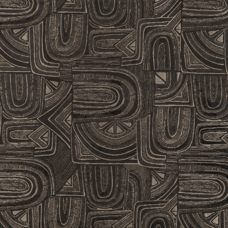 BRUNSCHWIG & FILS - TIMBRE VELVET- EBONY - Fabric by the Yard EBONY