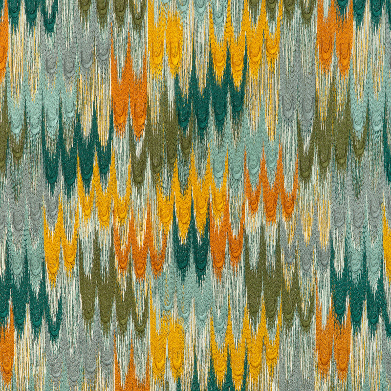 BRUNSCHWIG & FILS - DUVAL EMB- TEAL/TOPAZ - Fabric by the Yard TEAL/TOPAZ