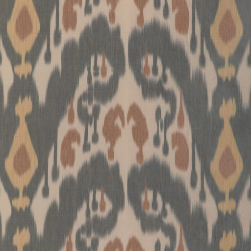 BRUNSCHWIG & FILS - BUKARA WARP PRINT- EBONY - Fabric by the Yard EBONY