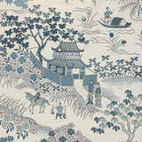 BRUNSCHWIG & FILS - VIENNE LAMPAS- BLUE - Fabric by the Yard