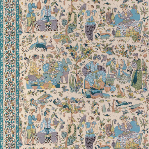 BRUNSCHWIG & FILS - SHALIMAR PRINT- AQUA/LEAF - Fabric by the Yard AQUA/LEAF