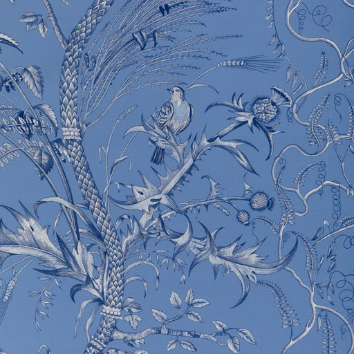 BRUNSCHWIG & FILS - BIRD AND THISTLE II- BLUE - Fabric by the Yard BLUE
