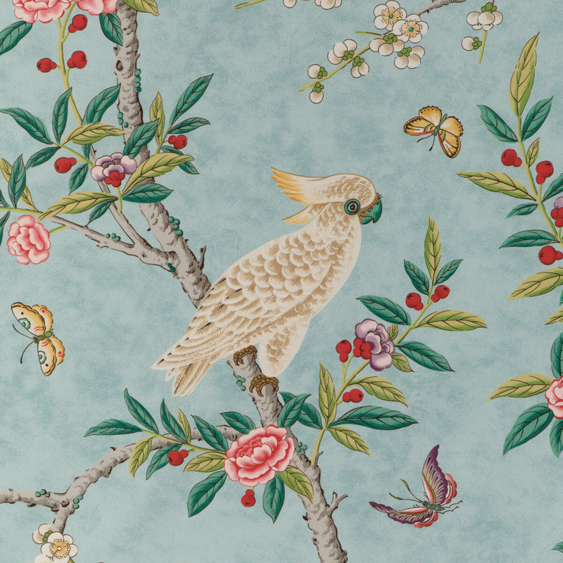 BRUNSCHWIG & FILS - KANCHOU PRINT- AQUA - Fabric by the Yard AQUA