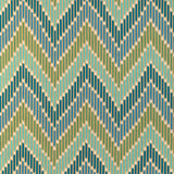 BRUNSCHWIG & FILS - CASCADE PRINT- TEAL/GREEN - Fabric by the Yard
