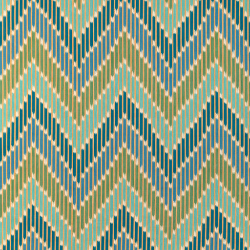 BRUNSCHWIG & FILS - CASCADE PRINT- TEAL/GREEN - Fabric by the Yard TEAL/GREEN