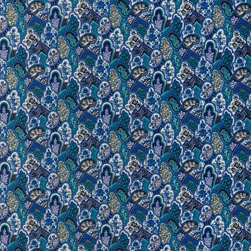 BRUNSCHWIG & FILS - VILLANDRY PRINT- AZURE - Fabric by the Yard AZURE