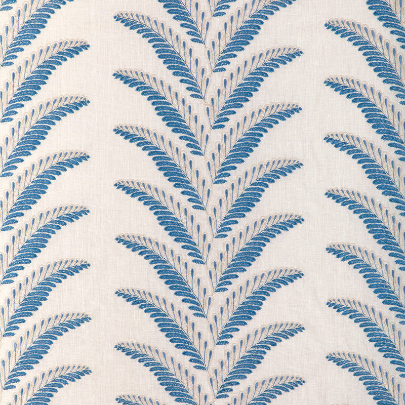 BRUNSCHWIG & FILS - FOUGERE EMB- BLUE - Fabric by the Yard BLUE