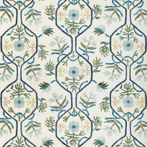 BRUNSCHWIG & FILS - LE JASMIN PRINT- MARINE - Fabric by the Yard MARINE
