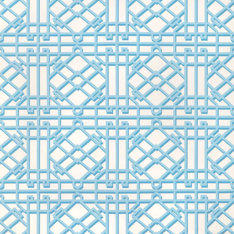 BRUNSCHWIG & FILS - PAVILION TRELLIS- AQUA - Fabric by the Yard AQUA