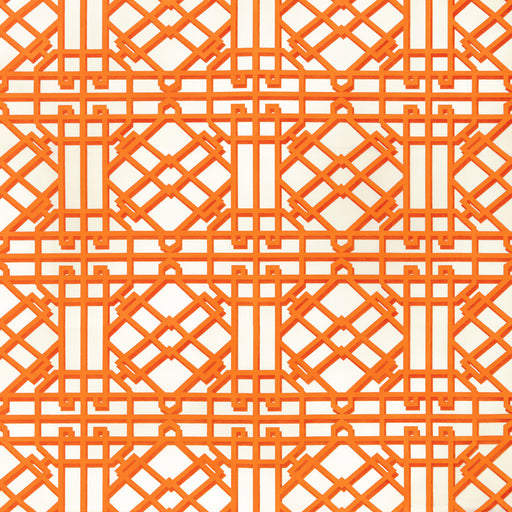BRUNSCHWIG & FILS - PAVILION TRELLIS- ORANGE - Fabric by the Yard ORANGE
