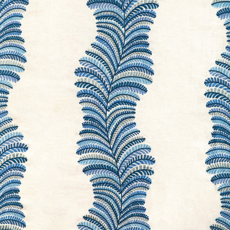 BRUNSCHWIG & FILS - ROWAN EMB- BLUE - Fabric by the Yard BLUE