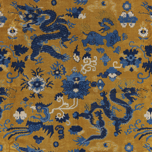 BRUNSCHWIG & FILS - LE DRAGON VELVET- GOLD - Fabric by the Yard GOLD