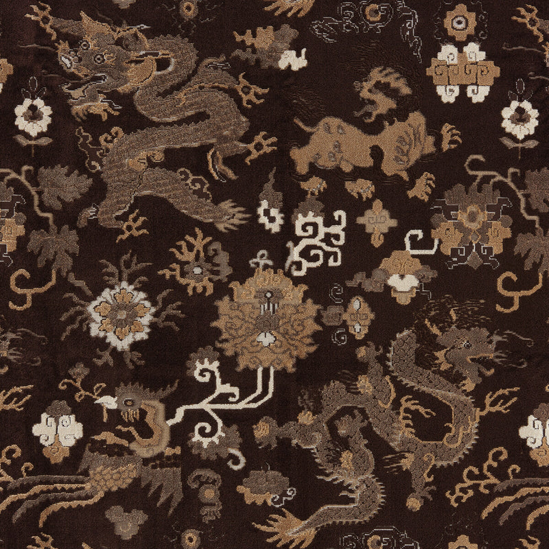 BRUNSCHWIG & FILS - LE DRAGON VELVET- UMBER - Fabric by the Yard UMBER