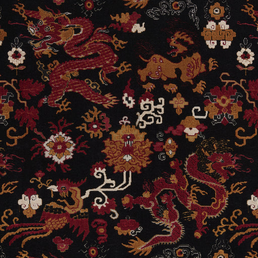 BRUNSCHWIG & FILS - LE DRAGON VELVET- NOIR - Fabric by the Yard NOIR