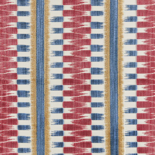 BRUNSCHWIG & FILS - FLAMME VELVET- RED/BLUE - Fabric by the Yard RED/BLUE