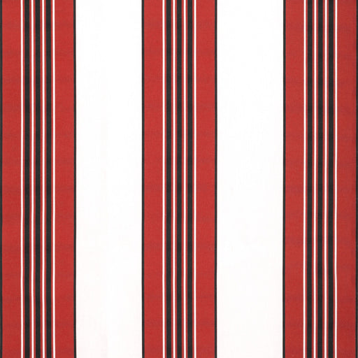 BRUNSCHWIG & FILS - RAYURE MARCELLIN- ROUGE - Fabric by the Yard ROUGE