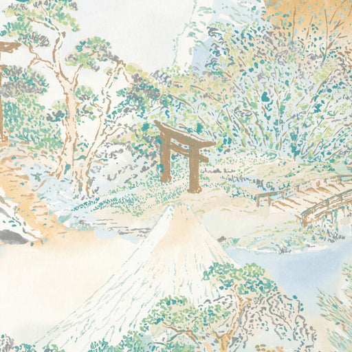 BRUNSCHWIG & FILS - MEIJI PRINT- AQUA - Fabric by the Yard AQUA