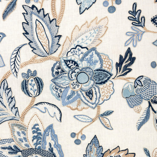 BRUNSCHWIG & FILS - SIERRE EMB- BLUE - Fabric by the Yard BLUE