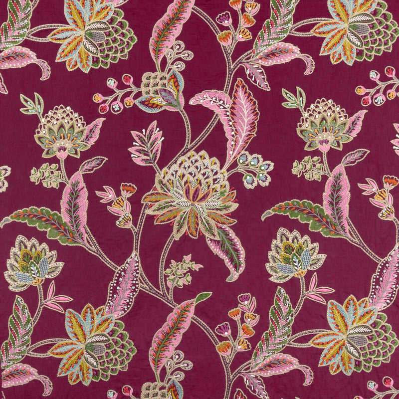 BRUNSCHWIG & FILS - TROPEZ EMB- PLUM - Fabric by the Yard PLUM