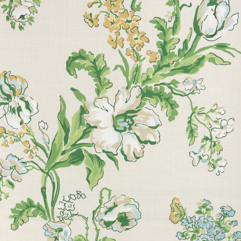 BRUNSCHWIG & FILS - MAINTENON PRINT- VERT/SOLEIL - Fabric by the Yard - 8025127_340