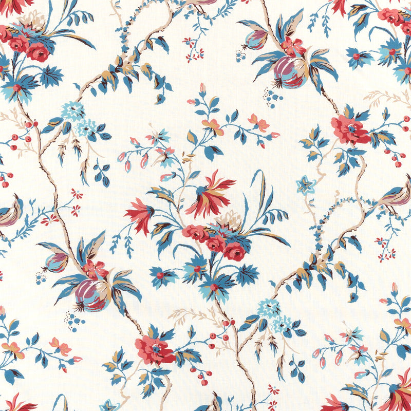 BRUNSCHWIG & FILS - LOCKLIN PRINT- RED/BLUE - Fabric by the Yard - 8025131_195