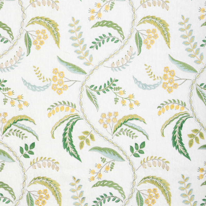 BRUNSCHWIG & FILS - GENIVE EMB- VERT/SOLEIL - Fabric by the Yard - 8025136_340