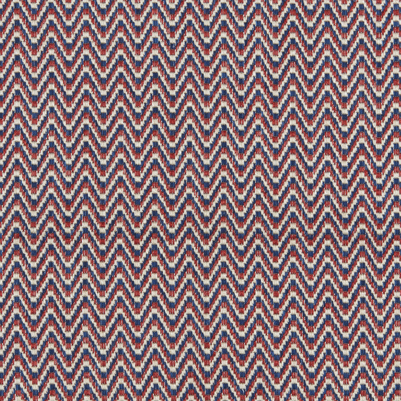 BRUNSCHWIG & FILS - LAUBINET WEAVE - RED/BLUE - Fabric By The YARD