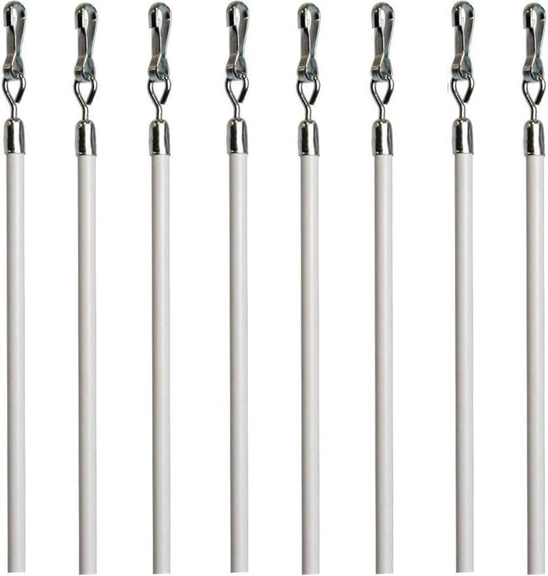 White Metal Fling Drapery Pull Wand - Available in Multiple Lengths and Sizes - For Easy Movement of Curtain Window Treatments
