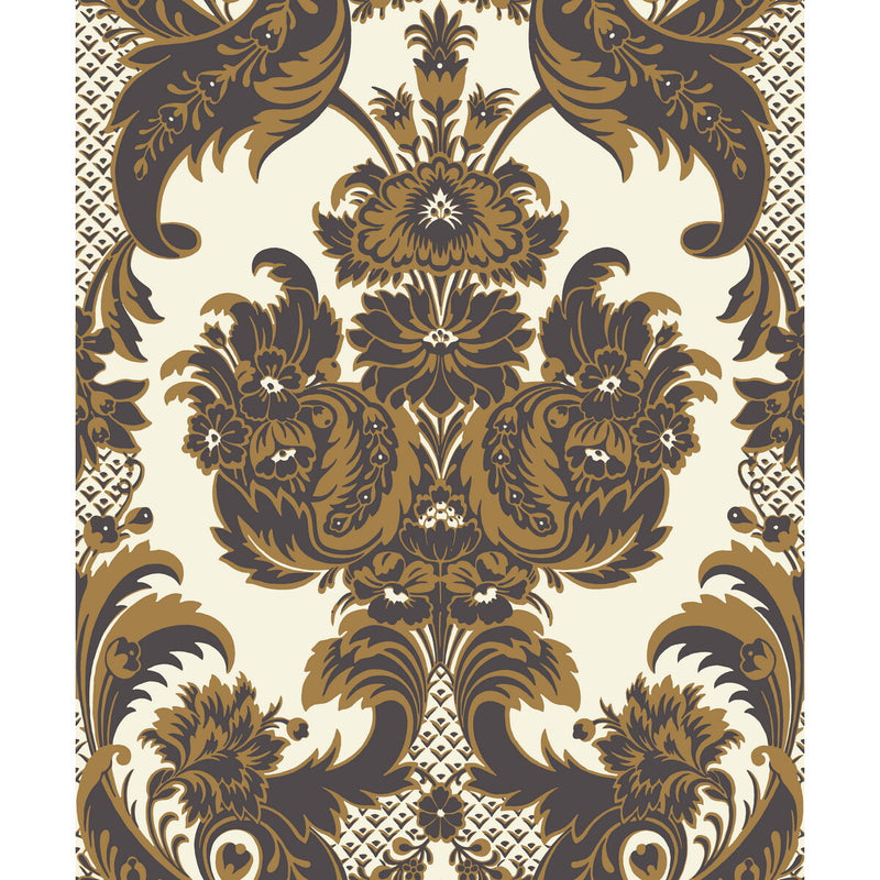 COLE & SON - WYNDHAM- BLACK & GOLD - Wallcovering by the Roll BLACK & GOLD