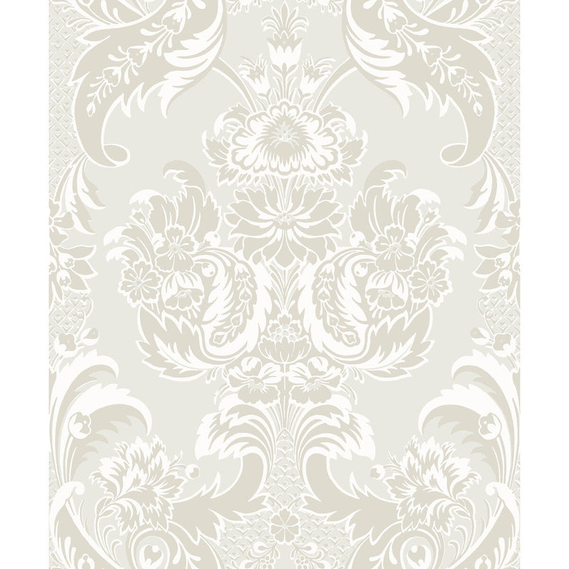 COLE & SON - WYNDHAM- WHITE AND PEARL - Wallcovering by the Roll WHITE AND PEARL