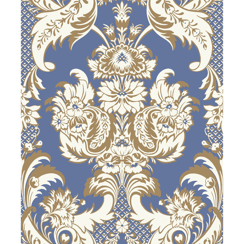 COLE & SON - WYNDHAM- BLUE AND GOLD - Wallcovering by the Roll BLUE AND GOLD