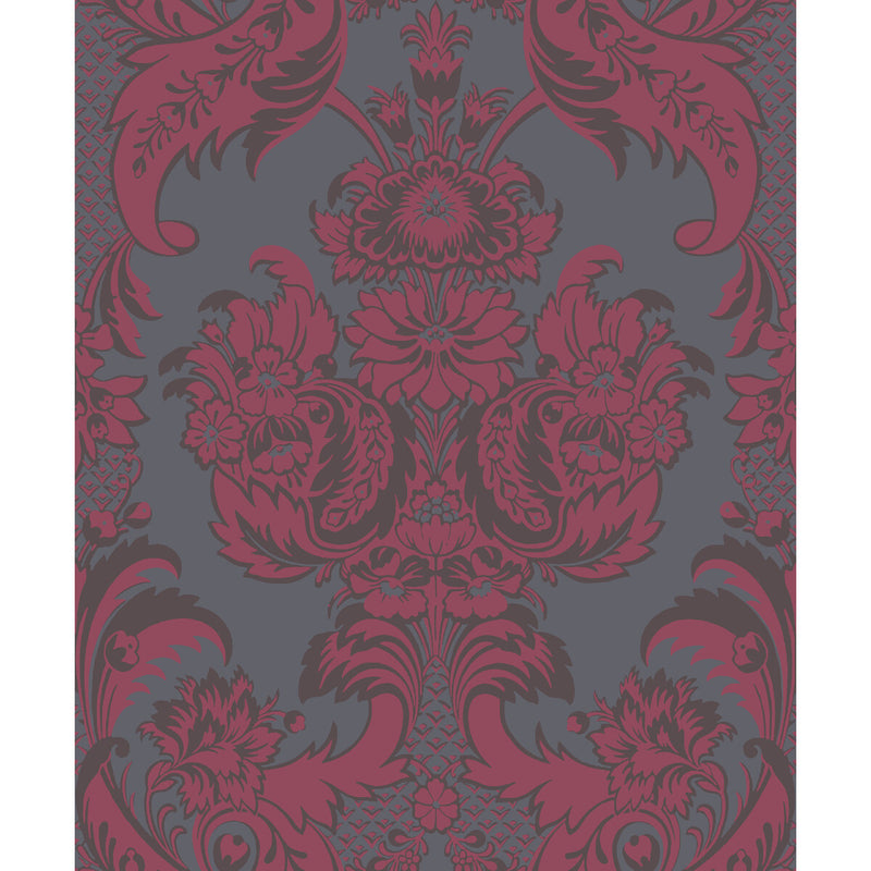 COLE & SON - WYNDHAM- RED AND SLATE - Wallcovering by the Roll RED AND SLATE
