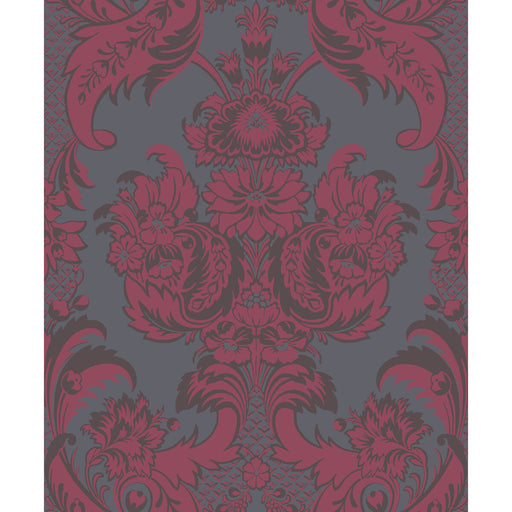 COLE & SON - WYNDHAM- RED AND SLATE - Wallcovering by the Roll RED AND SLATE