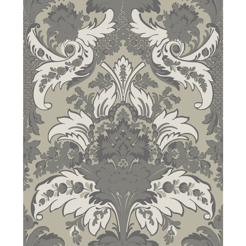 COLE & SON - ALDWYCH- SILVER AND WHITE - Wallcovering by the Roll SILVER AND WHITE