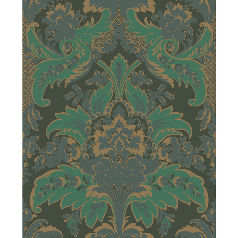 COLE & SON - ALDWYCH- GREEN AND GOLD - Wallcovering by the Roll GREEN AND GOLD