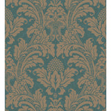 COLE & SON - BLAKE- TEAL AND SILVER - Wallcovering by the Roll