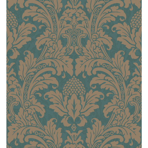 COLE & SON - BLAKE- TEAL AND SILVER - Wallcovering by the Roll TEAL AND SILVER