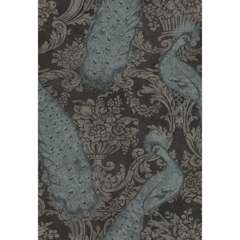 COLE & SON - BYRON- TEAL AND GRAPHITE - Wallcovering by the Roll TEAL AND GRAPHITE
