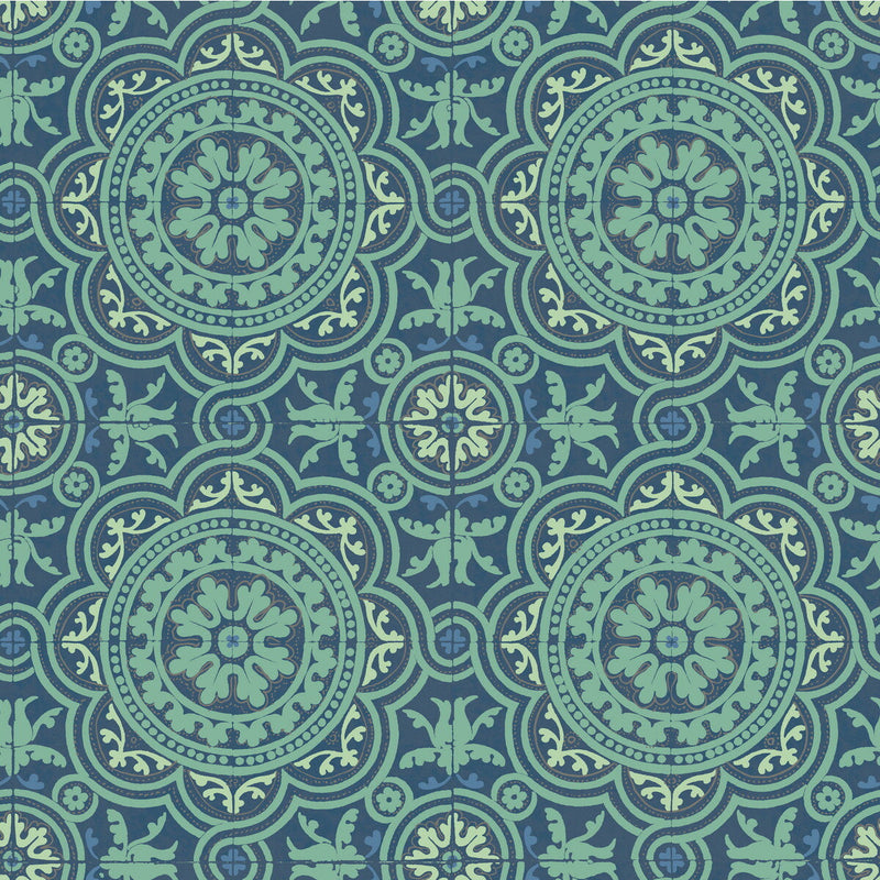COLE & SON - PICCADILLY- TEAL AND GOLD - Wallcovering by the Roll TEAL AND GOLD