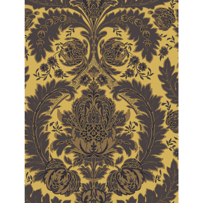 COLE & SON - COLERIDGE- YELLOW GOLD AND BLACK - Wallcovering by the Roll YELLOW GOLD AND BLACK