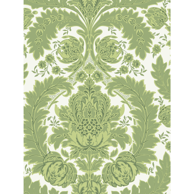 COLE & SON - COLERIDGE- GREEN AND IVORY - Wallcovering by the Roll GREEN AND IVORY