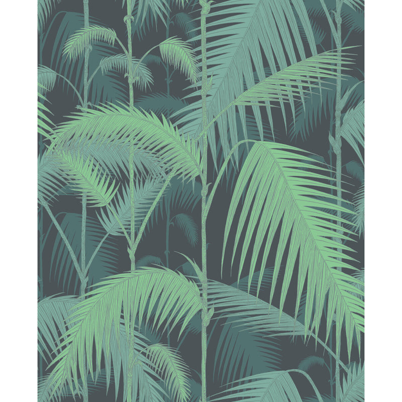 COLE & SON - PALM JUNGLE- GREEN/BLACK - Wallcovering by the Roll GREEN/BLACK