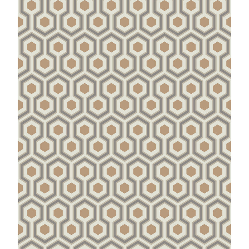 COLE & SON - HICKS HEXAGON- GOLD/TAUPE - Wallcovering by the Roll GOLD/TAUPE